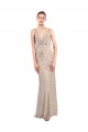 V-Back Silver Sheath V-Neck Long Formal Evening Gown / Prom Dress / Bridesmaid Dress York