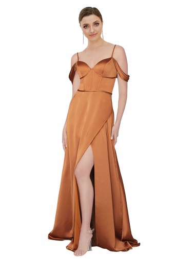 Low Back Orange A-Line Sweetheart Long Formal Evening Gown / Prom Dress / Bridesmaid Dress York