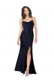 Dark Navy A-Line Cowl Neck Long Black Tie Evening Gown / Prom Dress / Bridesmaid Dress York