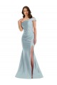 Light Sky Blue Mermaid One Shoulder Long Formal Evening Gown / Prom Dress / Bridesmaid Dress York