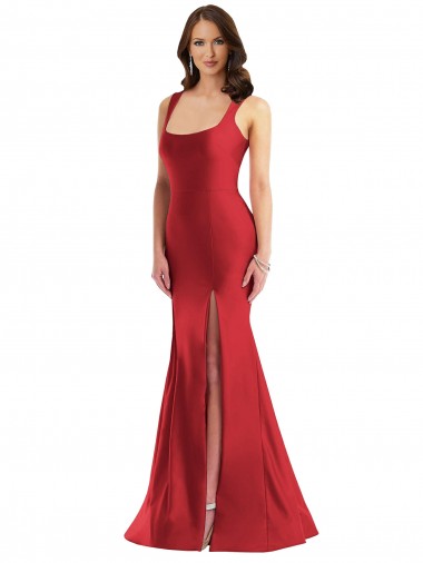 Red Mermaid Square Neck Long Formal Plus Size Evening Gown / Prom Dress / Bridesmaid Dress York