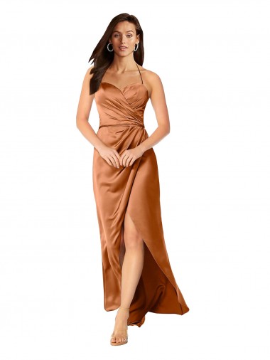 Low Back Orange A-Line Sweetheart Long High Low Evening Gown / Prom Dress / Bridesmaid Dress York