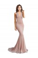 Low Back Dusty Pink Mermaid V-Neck Long Formal Evening Gown / Prom Dress / Bridesmaid Dress York