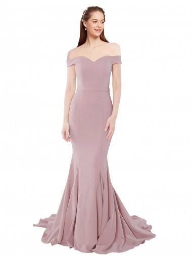 Dusty Pink Mermaid Sweetheart Sweep Train Bridesmaid Dress / Evening Dress York