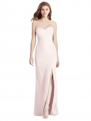 Low Back Pink Trumpet Strapless Long Semi Formal Evening Dress / Prom Dress / Bridesmaid Dress York