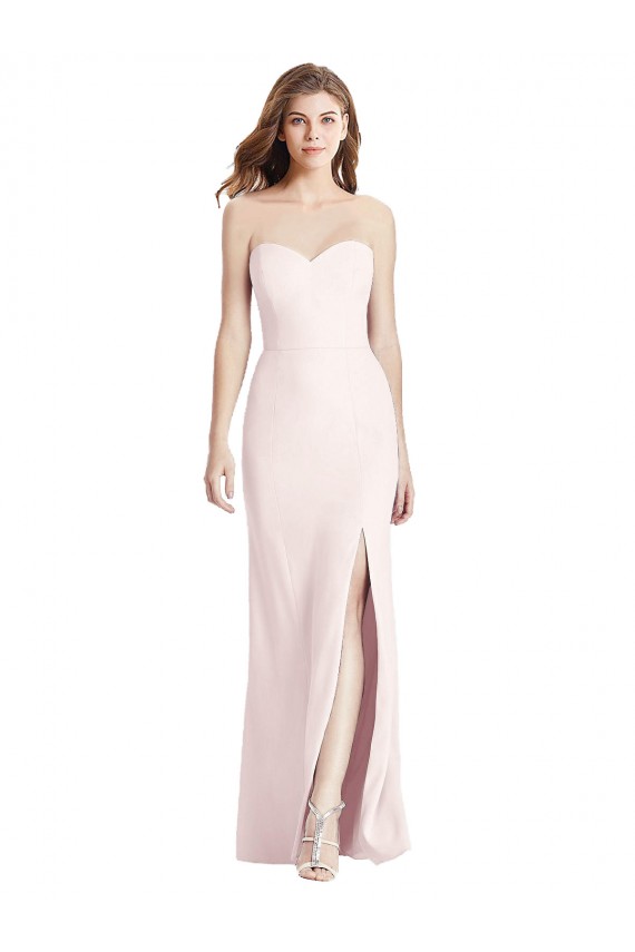 Low Back Pink Trumpet Strapless Long Semi Formal Evening Dress / Prom Dress / Bridesmaid Dress York