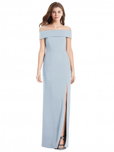 Light Sky Blue Trumpet Off the Shoulder Long Formal Dress / Bridesmaid Dress York