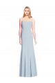 Low Back Light Sky Blue Trumpet Strapless Long Formal Dress / Bridesmaid Dress York