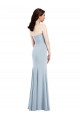 Low Back Light Sky Blue Trumpet Strapless Long Bridesmaid Dress / Evening Dress York