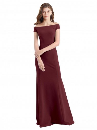 Burgundy Gold Sheath High Neck Long Prom Dress / Bridesmaid Dress York