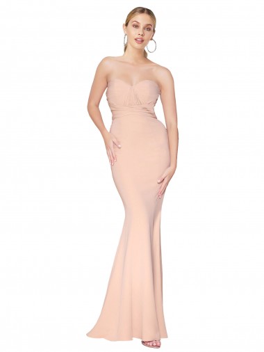 Nude Mermaid High Neck Long Formal Dress / Bridesmaid Dress York