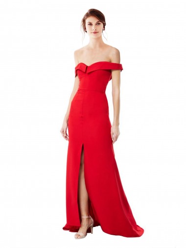 Red A-Line High Neck Long Bridesmaid Dress / Evening Dress York