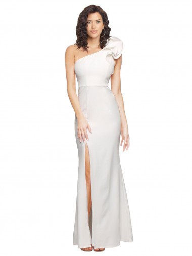 Ivory Sheath One Shoulder Long Formal Evening Gown / Prom Dress / Bridesmaid Dress York