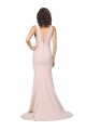 V-Back Pink Sheath V-Neck Sweep Train Black Tie Evening Gown / Prom Dress / Bridesmaid Dress York