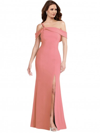 Low Back Hot Pink Trumpet One Shoulder Long Semi Formal Evening Dress / Prom Dress / Bridesmaid Dress York