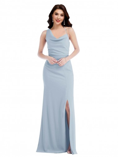 Light Sky Blue Trumpet One Shoulder Long Formal Dress / Bridesmaid Dress York