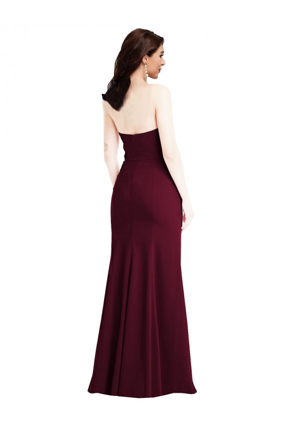 Burgundy Gold Trumpet Strapless Long Semi Formal Evening Dress / Prom Dress / Bridesmaid Dress York