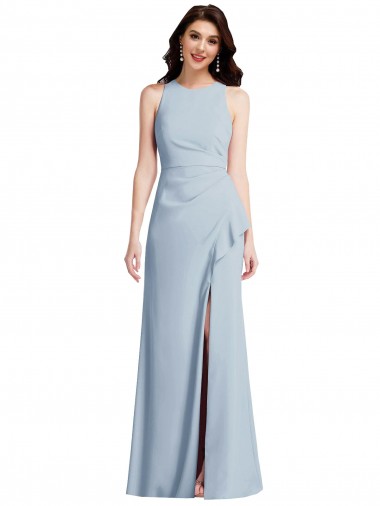 Light Sky Blue Trumpet Halter Neck Long Formal Dress / Bridesmaid Dress York