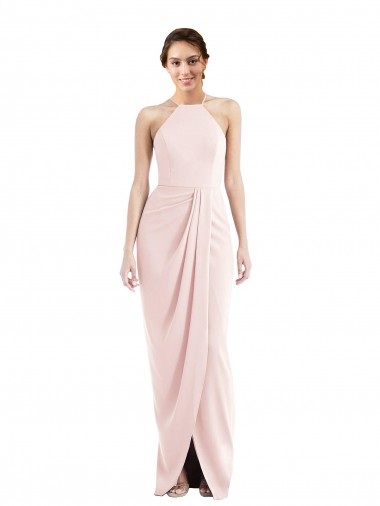 Pink Trumpet Halter Neck Long Semi Formal Evening Dress / Prom Dress / Bridesmaid Dress York