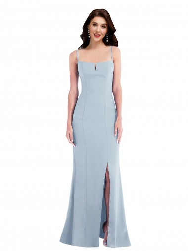 Light Sky Blue Trumpet Spaghetti Straps Long Formal Evening Gown / Prom Dress / Bridesmaid Dress York