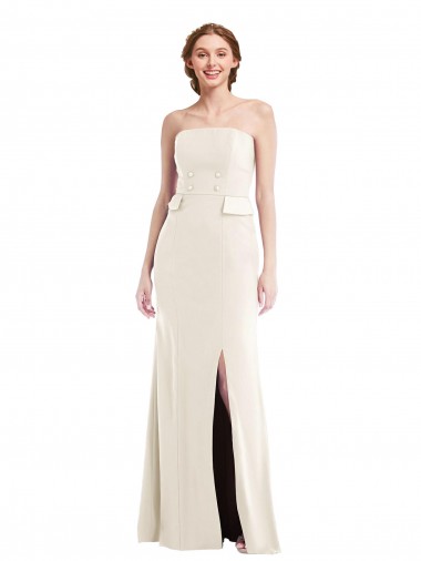 Ivory Trumpet Strapless Long Semi Formal Evening Dress / Prom Dress / Bridesmaid Dress York