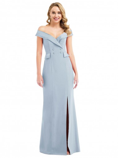 Light Sky Blue Trumpet Off the Shoulder Long Semi Formal Evening Dress / Prom Dress / Bridesmaid Dress York