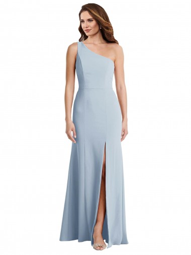 Light Sky Blue Trumpet One Shoulder Long Formal Evening Gown / Prom Dress / Bridesmaid Dress York