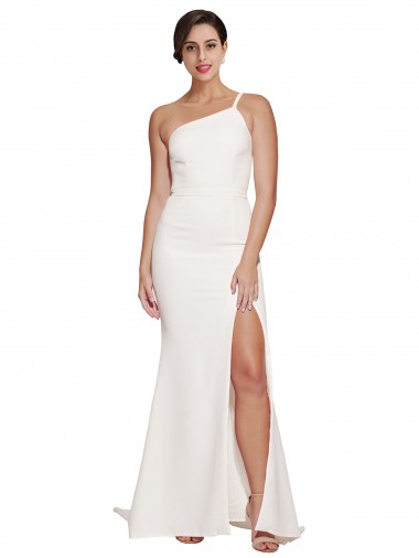 Ivory Sheath Strapless Sweep Train Semi Formal Evening Dress / Prom Dress / Bridesmaid Dress York