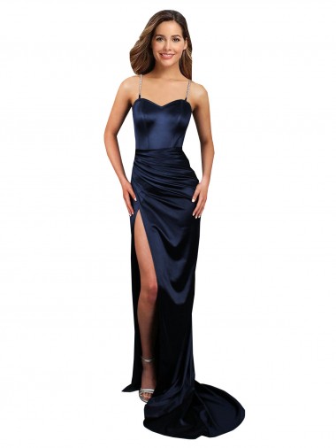 Dark Navy Mermaid Sweetheart Long Formal Evening Gown / Prom Dress / Bridesmaid Dress York