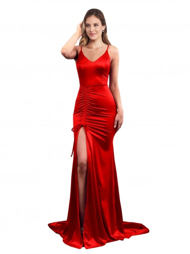 Low Back Red Mermaid Sweetheart Long Evening Dress / Bridesmaid Dress York