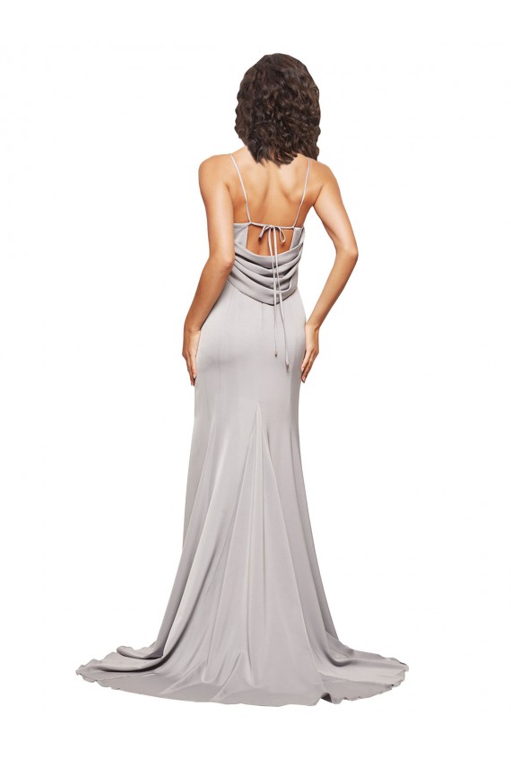 Low Back A-Line High Neck Sweep Train Formal Evening Gown / Prom Dress / Bridesmaid Dress York