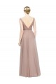 Blush A-Line V-Neck Long Bridesmaid Dress York