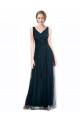 Blue A-Line V-Neck Long Bridesmaid Dress York