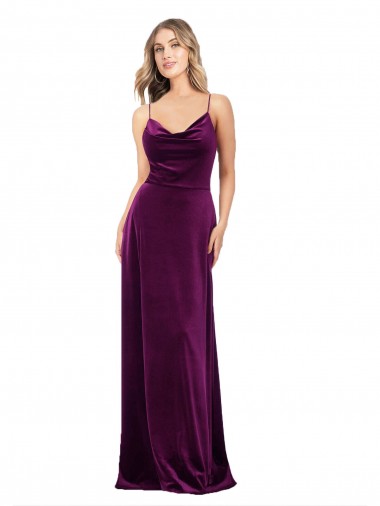 Open Back Grape A-Line V-Neck Long Formal Evening Gown / Prom Dress / Bridesmaid Dress York