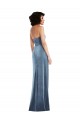 Low Back Dusty Blue Sheath Strapless Long Formal Evening Gown / Prom Dress / Bridesmaid Dress York