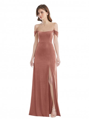 Cinnamon Rose A-Line Off the Shoulder Long Semi Formal Evening Dress / Prom Dress / Bridesmaid Dress York