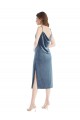 Dusty Blue Sheath One Shoulder Long Semi Formal Evening Dress / Prom Dress / Bridesmaid Dress York