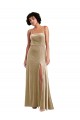 Low Back Champagne A-Line Square Neck Long Formal Evening Gown / Prom Dress / Bridesmaid Dress York