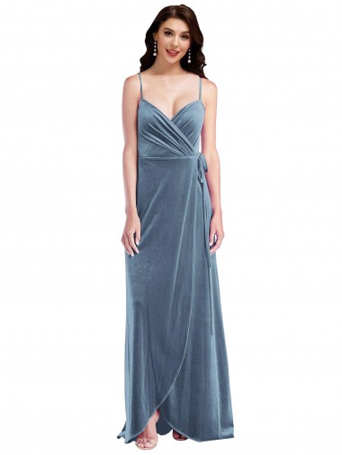 Low Back Dusty Blue A-Line Sweetheart Long Semi Formal Evening Dress / Prom Dress / Bridesmaid Dress York