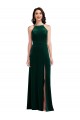 Dark Green A-Line High Neck Long Semi Formal Evening Dress / Prom Dress / Bridesmaid Dress York