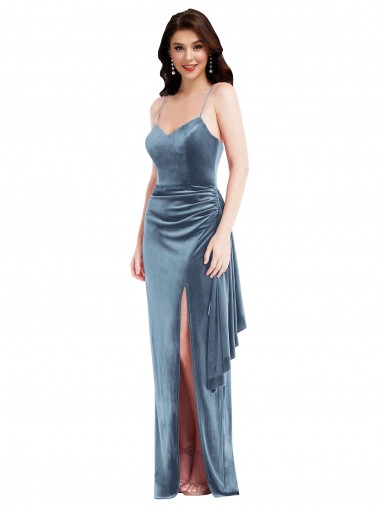 Low Back Dusty Blue Trumpet Sweetheart Long Formal Evening Gown / Prom Dress / Bridesmaid Dress York