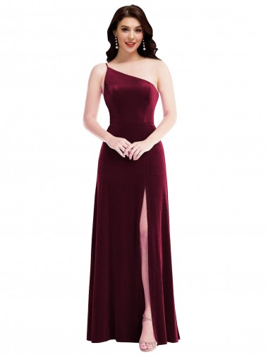 Burgundy Trumpet One Shoulder Long Black Tie Evening Dress / Prom Dress / Bridesmaid Dress York