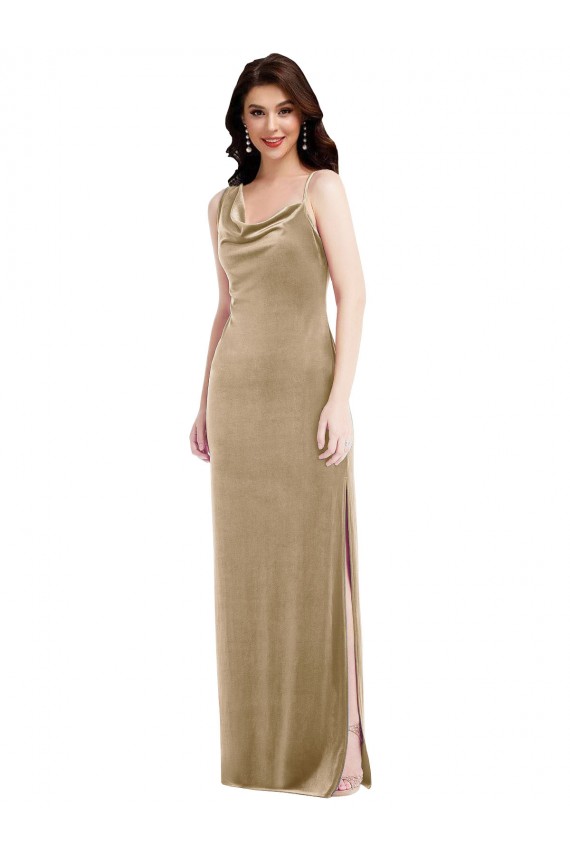 Champagne Sheath One Shoulder Long Black Tie Evening Gown / Prom Dress / Bridesmaid Dress York