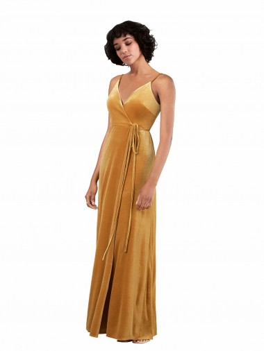 V-Back Gold Column V-Neck Long Black Tie Evening Gown / Prom Dress / Bridesmaid Dress York