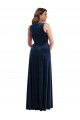 Dark Navy Sheath V-Neck Long Formal Plus Size Evening Gown / Prom Dress / Bridesmaid Dress York