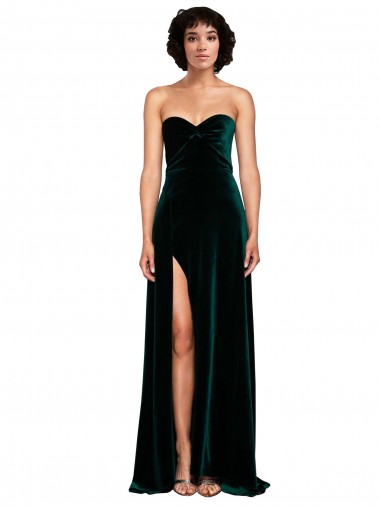 Low Back Dark Green A-Line Sweetheart Sweep Train Semi Formal Evening Dress / Prom Dress / Bridesmaid Dress York